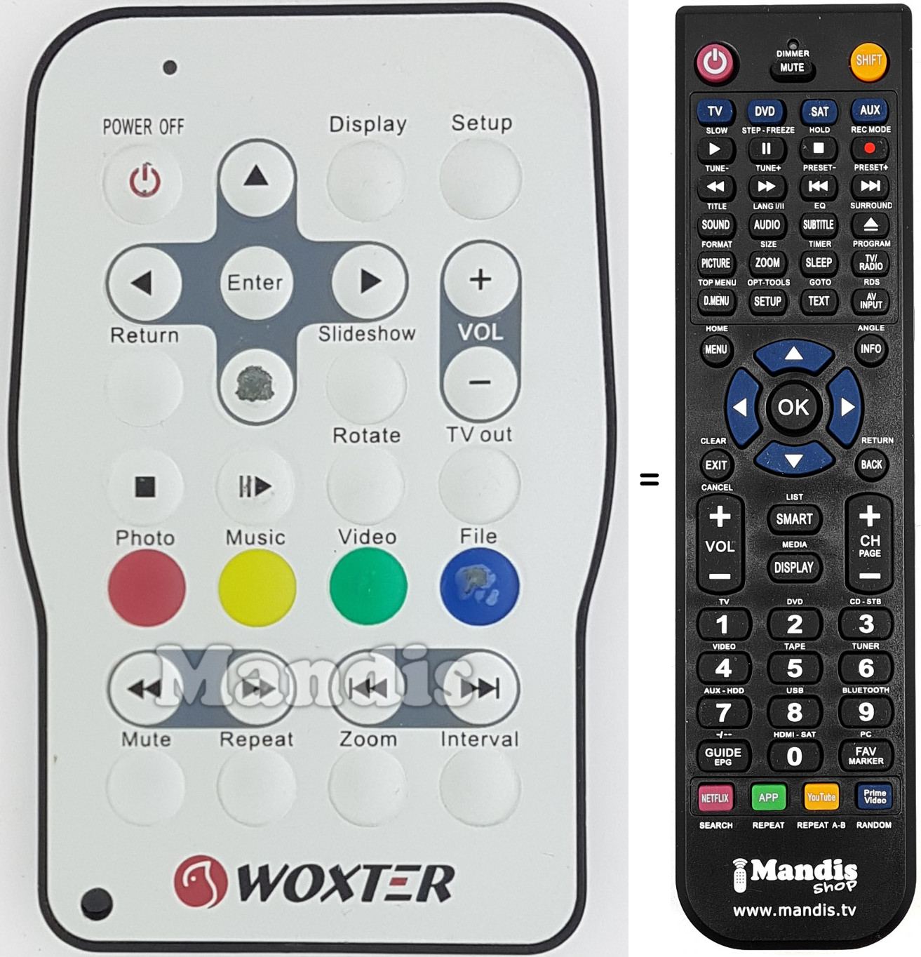 Telecomando equivalente WOX005