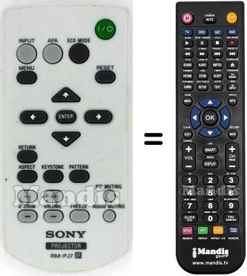 Telecomando equivalente Sony RM-PJ7 Telecomando equivalente Sony RM-PJ7