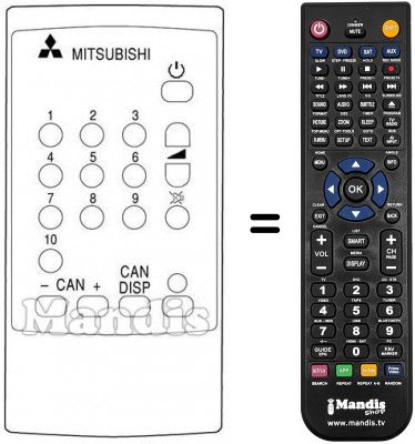 Telecomando equivalente Mitsubishi CT 14 M1 EM (Y) Telecomando equivalente Mitsubishi CT 14 M1 EM (Y)