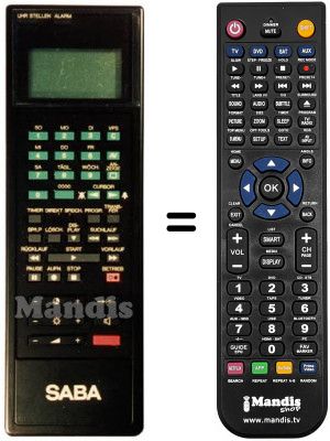 Telecomando equivalente Saba VRR 88A10 Telecomando equivalente Saba VRR 88A10