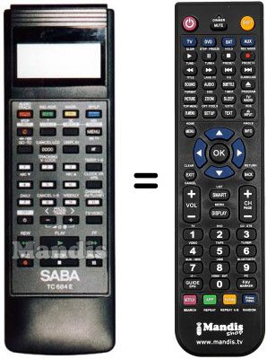 Telecomando equivalente Saba VR 6844 E Telecomando equivalente Saba VR 6844 E