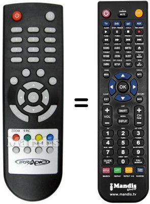 Telecomando equivalente Irradio DTR 1001