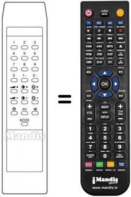 Telecomando equivalente Crown CTV-2037 R