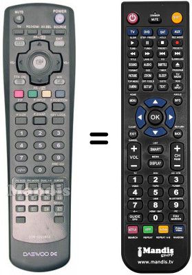 Telecomando equivalente Daewoo DDR 2020 B02 Telecomando equivalente Daewoo DDR 2020 B02