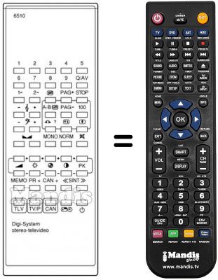 Telecomando equivalente DIGISYSTEM