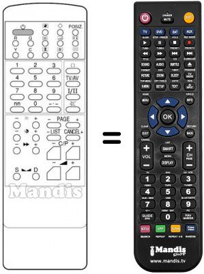 Telecomando equivalente Daewoo DMQ 2997 Telecomando equivalente Daewoo DMQ 2997
