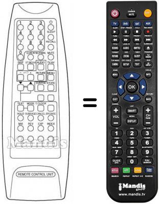 Telecomando equivalente Daewoo DMQ 28K3ST Telecomando equivalente Daewoo DMQ 28K3ST