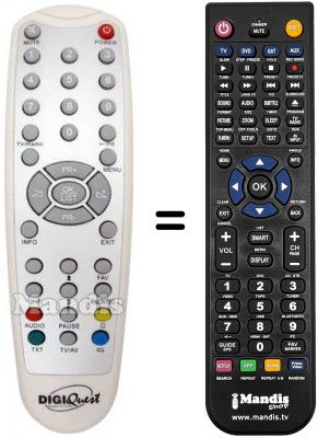 Telecomando equivalente DIGIQUEST EASY SCART T5 (ver. 2)