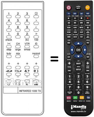 Telecomando equivalente INFRARED 1030TS