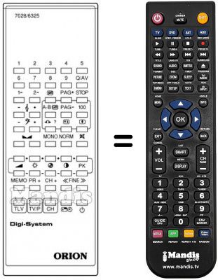 Telecomando equivalente Orion 7028