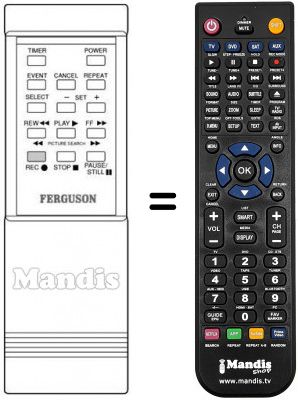 Telecomando equivalente Thorn FV 20 B Telecomando equivalente Thorn FV 20 B
