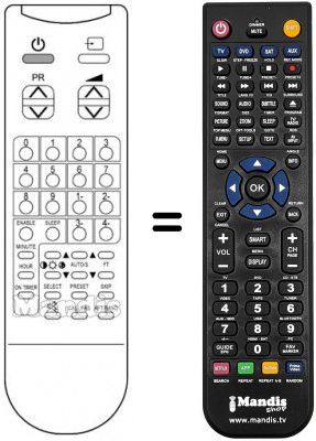 Telecomando equivalente Daewoo 2075ST Telecomando equivalente Daewoo 2075ST