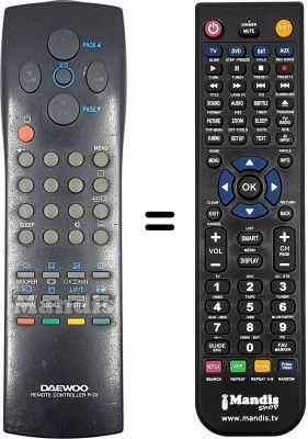 Telecomando equivalente Daewoo DTC 29G4 Telecomando equivalente Daewoo DTC 29G4
