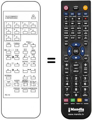 Telecomando equivalente RC 13