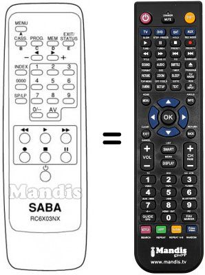 Telecomando equivalente RC 6X03 NX
