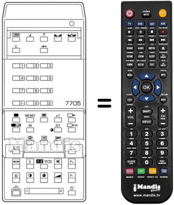Telecomando equivalente RC 7705
