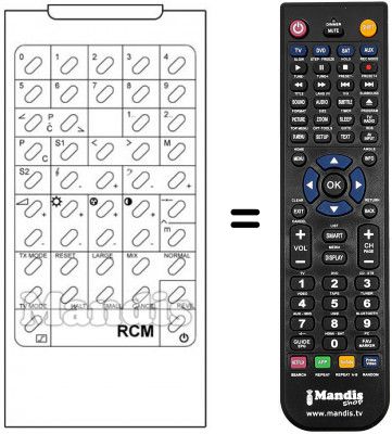 Telecomando equivalente RCM STEREO Telecomando equivalente RCM STEREO