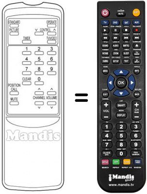 Telecomando equivalente RD-1077 E Telecomando equivalente RD-1077 E