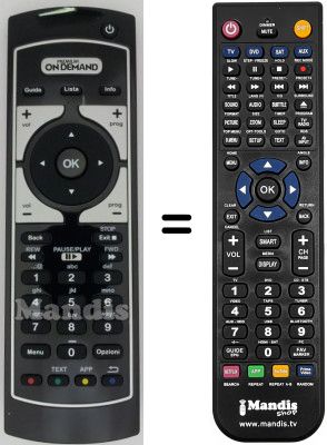 Telecomando equivalente Irradio DVT 1000