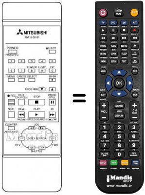 Telecomando equivalente RM 12-36101 Telecomando equivalente RM 12-36101