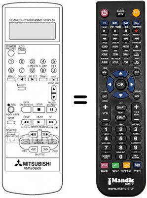 Telecomando equivalente RM 16-36605 Telecomando equivalente RM 16-36605