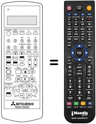 Telecomando equivalente RM 32-36202 Telecomando equivalente RM 32-36202