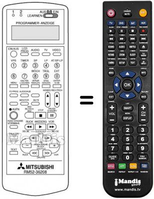 Telecomando equivalente RM 52-36208 Telecomando equivalente RM 52-36208