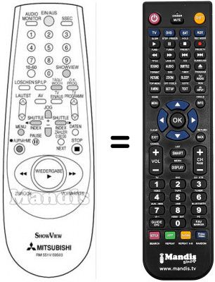 Telecomando equivalente RM 551V-59503 Telecomando equivalente RM 551V-59503