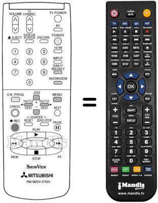 Telecomando equivalente RM M20V-57601 Telecomando equivalente RM M20V-57601