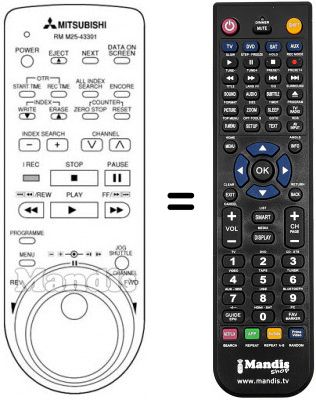 Telecomando equivalente RM M25-43301 Telecomando equivalente RM M25-43301