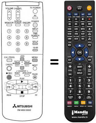 Telecomando equivalente RM M58-53002 Telecomando equivalente RM M58-53002
