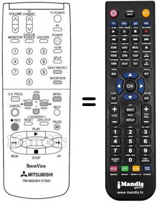 Telecomando equivalente RM M6050V-57802 Telecomando equivalente RM M6050V-57802