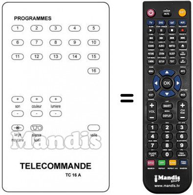 Telecomando equivalente TC 16 A