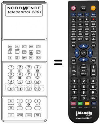 Telecomando equivalente TELECONTROL 2301 Telecomando equivalente TELECONTROL 2301