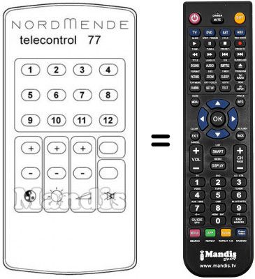 Telecomando equivalente TELECONTROL 77 Telecomando equivalente TELECONTROL 77