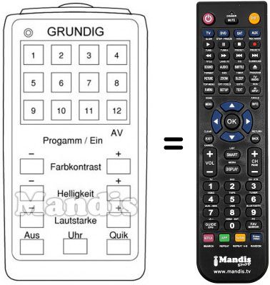 Telecomando equivalente TELEPILOT 21 UHR
