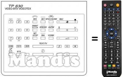 Telecomando equivalente TP 630