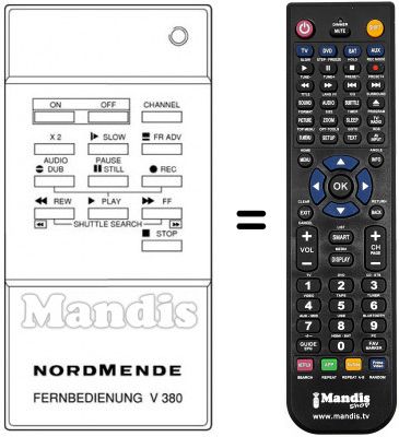 Telecomando equivalente NordMende V 303 PSN Telecomando equivalente NordMende V 303 PSN