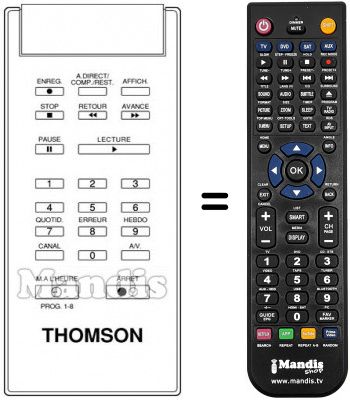 Telecomando equivalente Thomson V 6090 Telecomando equivalente Thomson V 6090