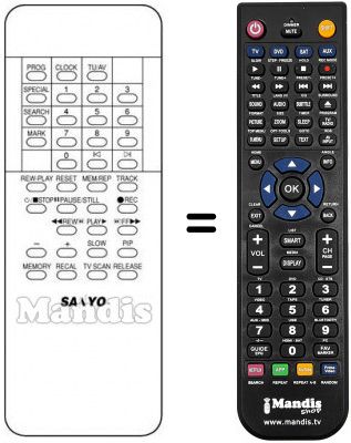 Telecomando equivalente VCR 37 KEY-SPECIAL / SEARCH