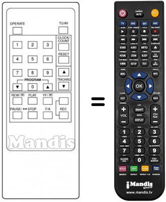 Telecomando equivalente Panorama VCR 97