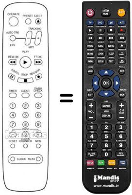 Telecomando equivalente ELCIT VTR 8101 Telecomando equivalente ELCIT VTR 8101