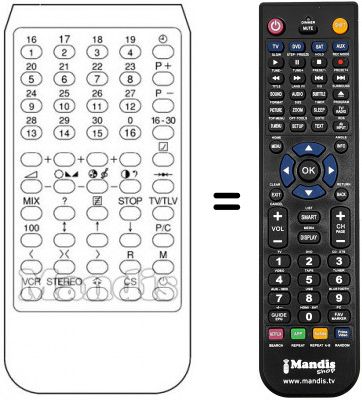 Telecomando equivalente Quasar TVC 99CH / 30PR STEREO