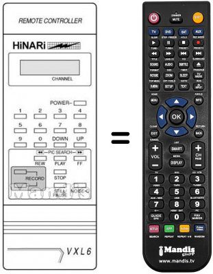Telecomando equivalente VXL 6