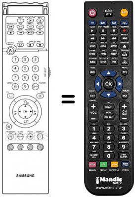 Telecomando equivalente Samsung SP43RETROPRO Telecomando equivalente Samsung SP43RETROPRO