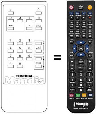Telecomando equivalente Toshiba 23120005 Telecomando equivalente Toshiba 23120005