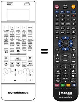Telecomando equivalente NordMende V1805K Telecomando equivalente NordMende V1805K