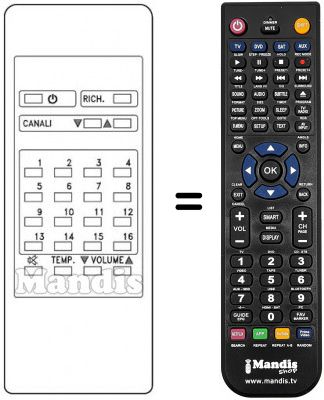 Telecomando equivalente Audiosonic KBB1574