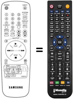 Telecomando equivalente Samsung SV600XH Telecomando equivalente Samsung SV600XH