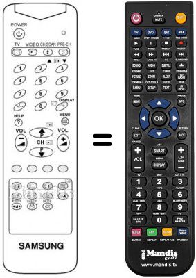 Telecomando equivalente Samsung AA5910032W Telecomando equivalente Samsung AA5910032W